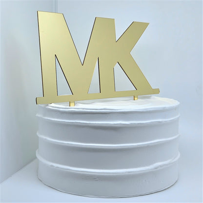 MK Gold Cake Topper