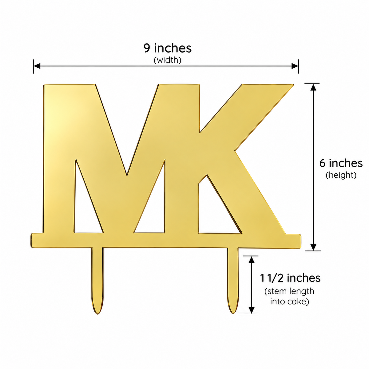 M Cake Topper – Gold