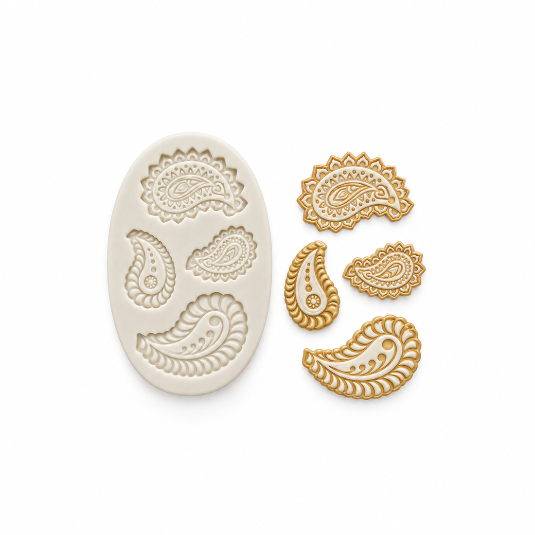 Moroccan Paisley Quad - Silicone Mold