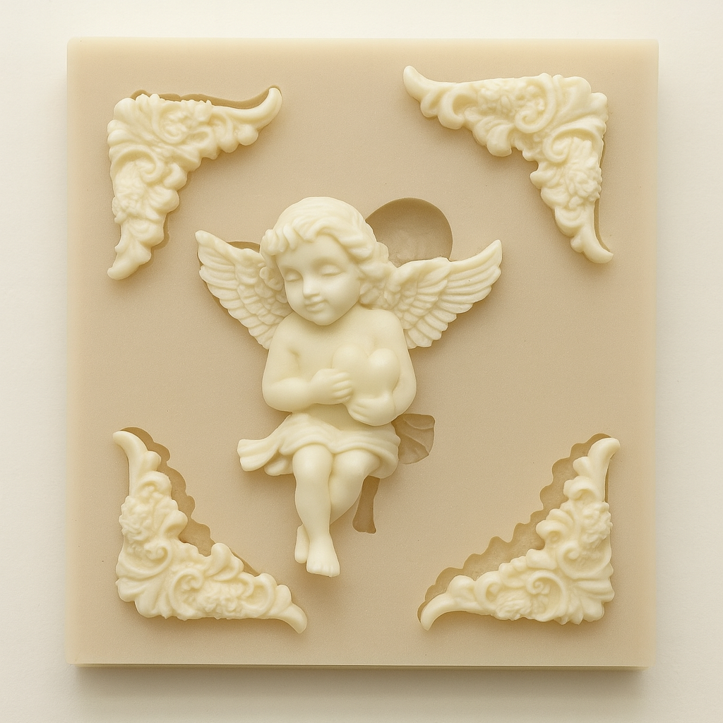 Ornamental Corners Cherub Angel - Silicone Mold