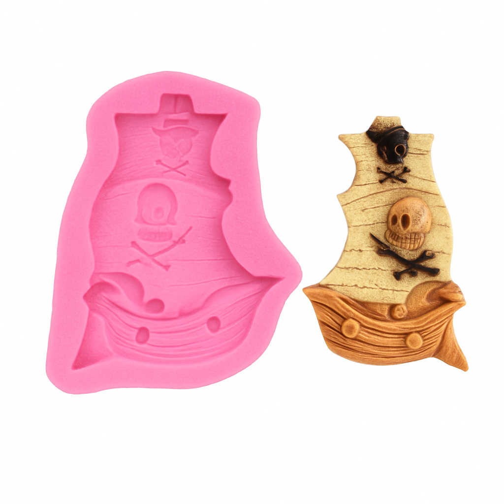 Pirate Skull Skeleton Ship Caribbean - Silicone Mold