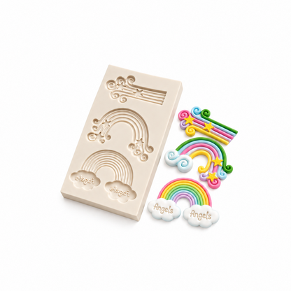Rainbows Clouds Silicone Mold for fondant