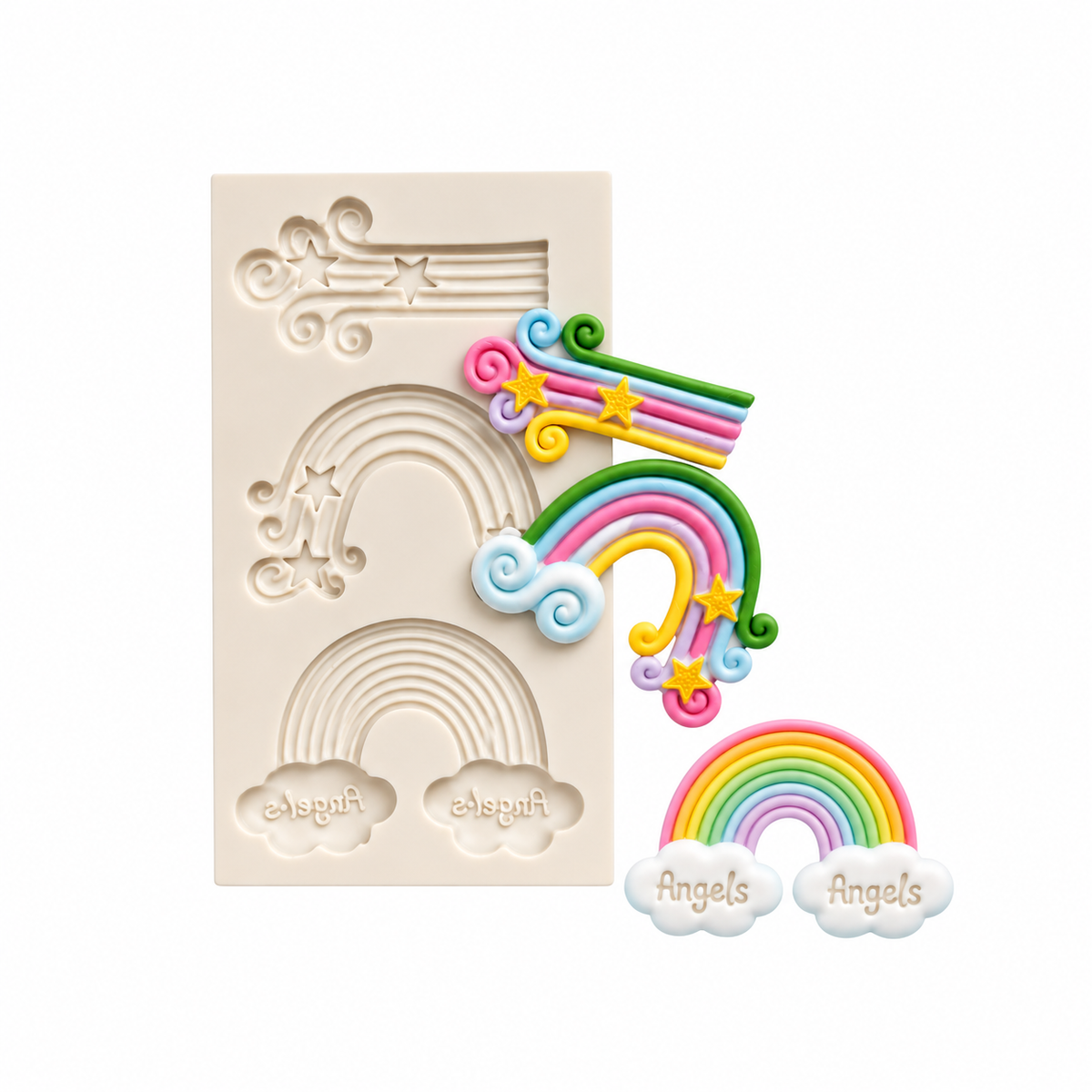 Rainbows &amp; Clouds - Silicone Mold