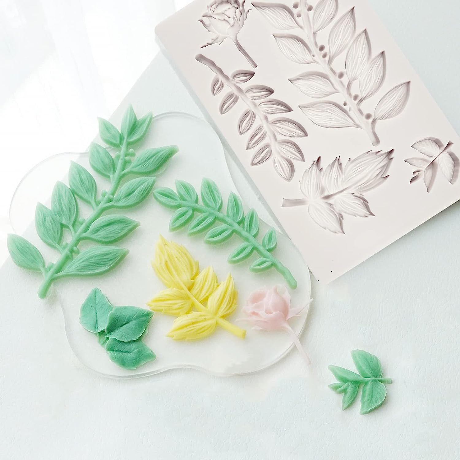 Rose Leaf Vine Branch - Silicone Mold