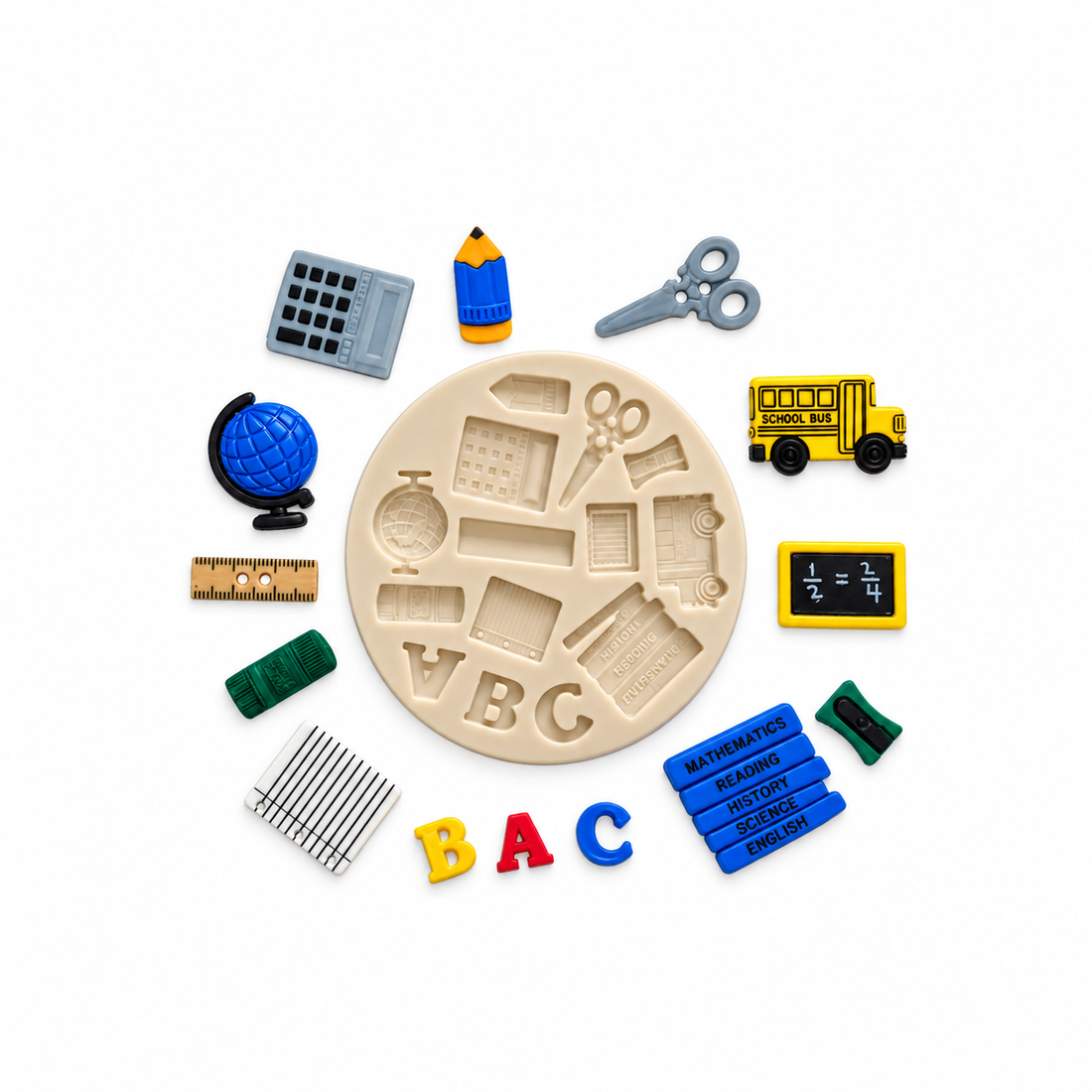 Back to School Supplies Silicone Mold