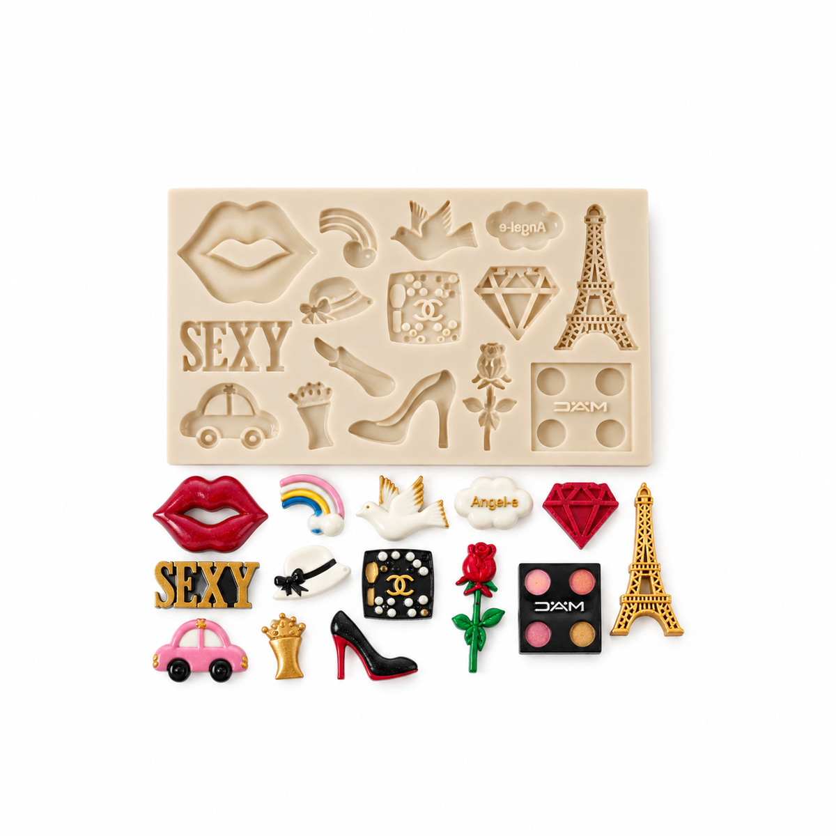 Sexy Lips, Eiffel Tower &amp; Makeup - Silicone Mold