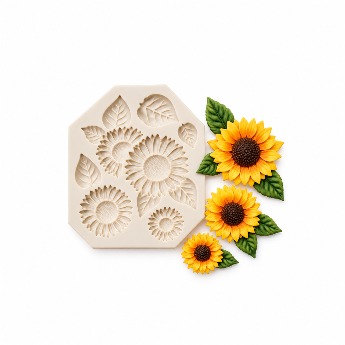 Sunflowers &amp; Leaves - Silicone Mold