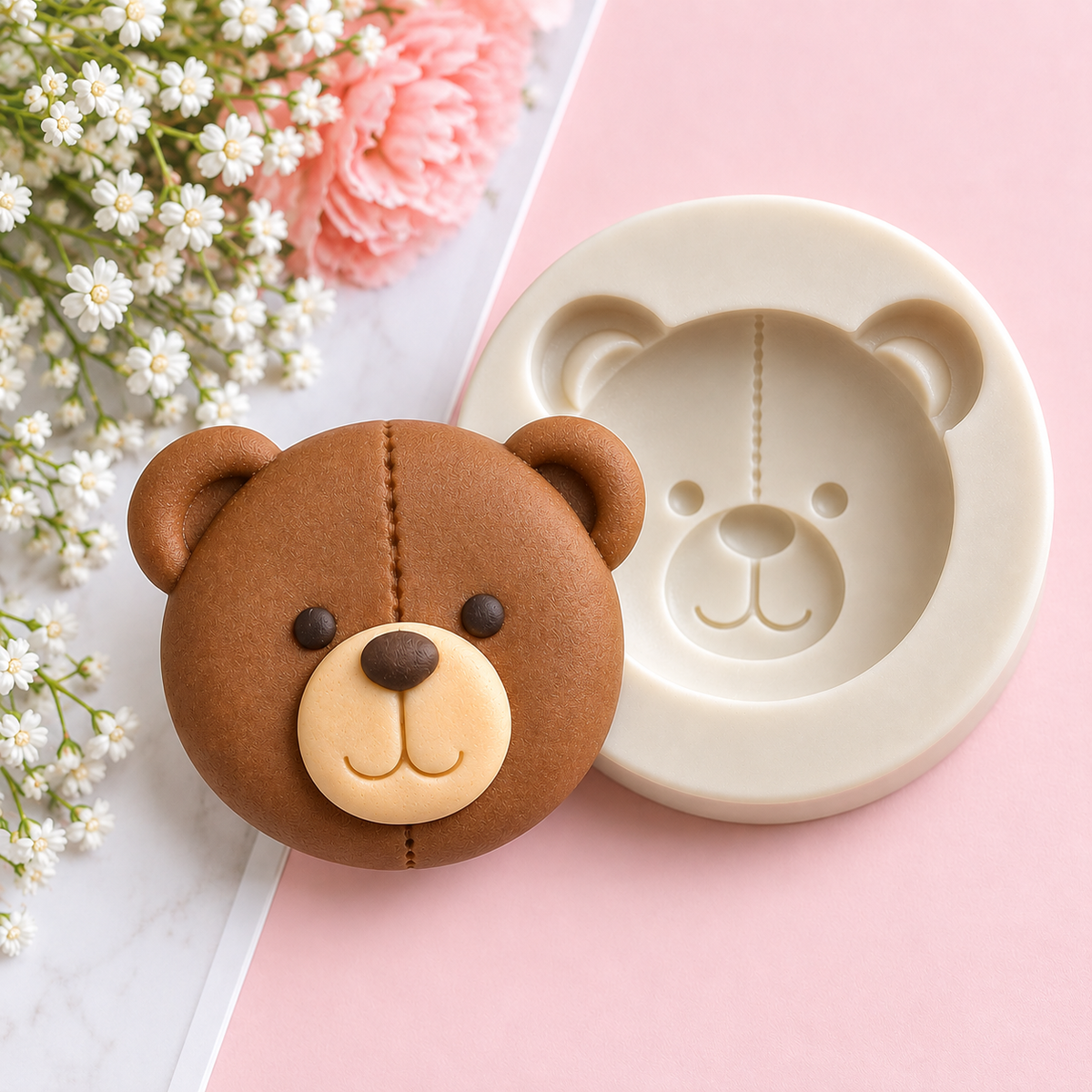 Teddy Bear Face - Silicone Mold