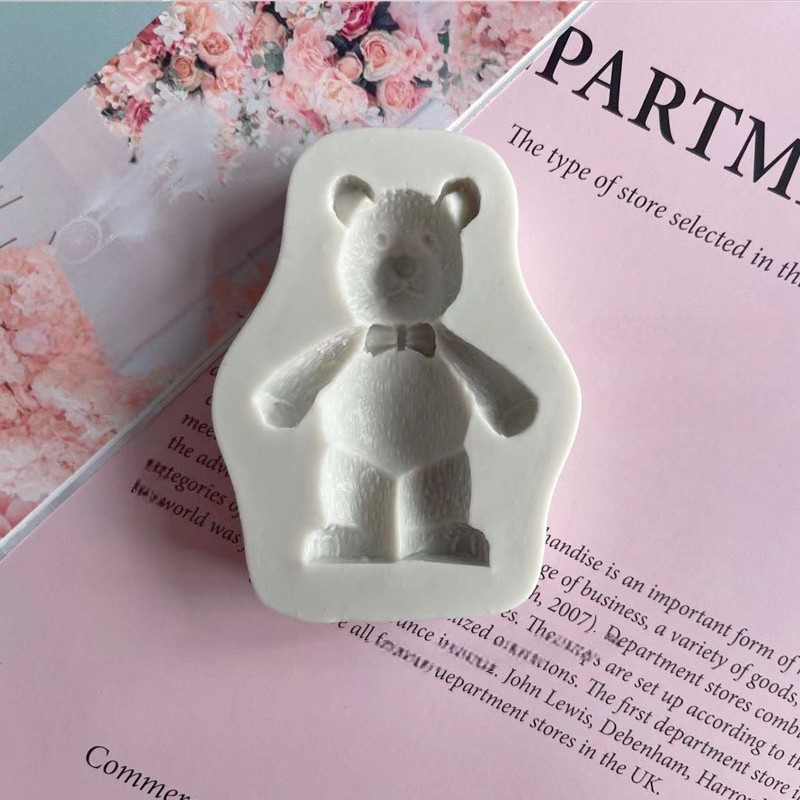 Teddy Bear With Bow - Silicone Mold