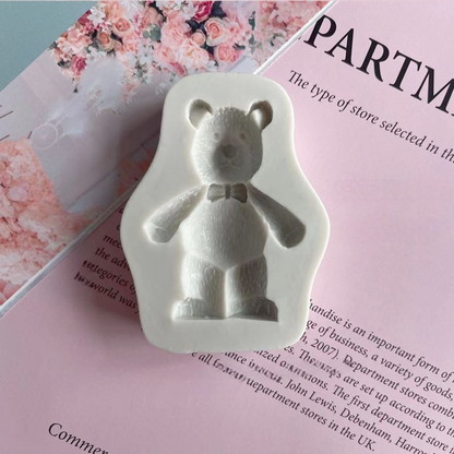 Teddy Bear With Bow - Silicone Mold
