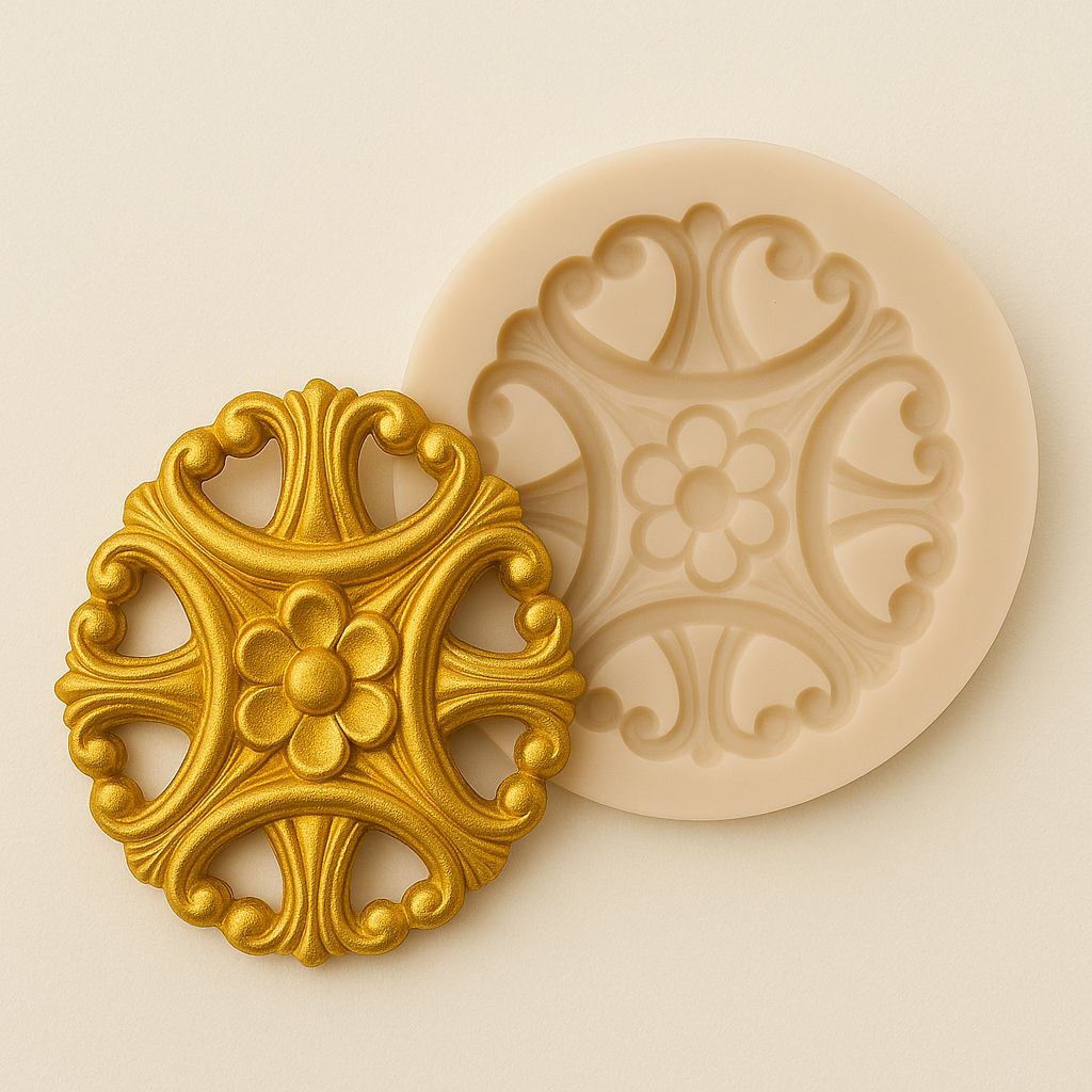 Vintage Flower Brooch - Silicone Mold