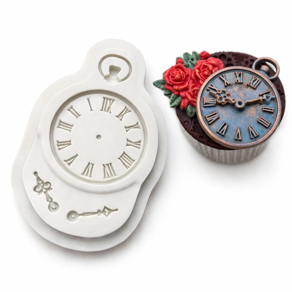 Vintage Pocket Watch Clock - Silicone Mold