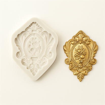 Vintage Shield Brooch - Silicone Mold