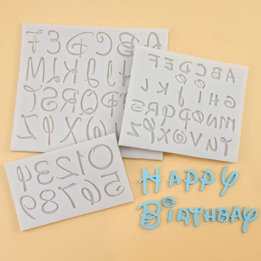 Waltograph Font Alphabet & Numbers Silicone Mold