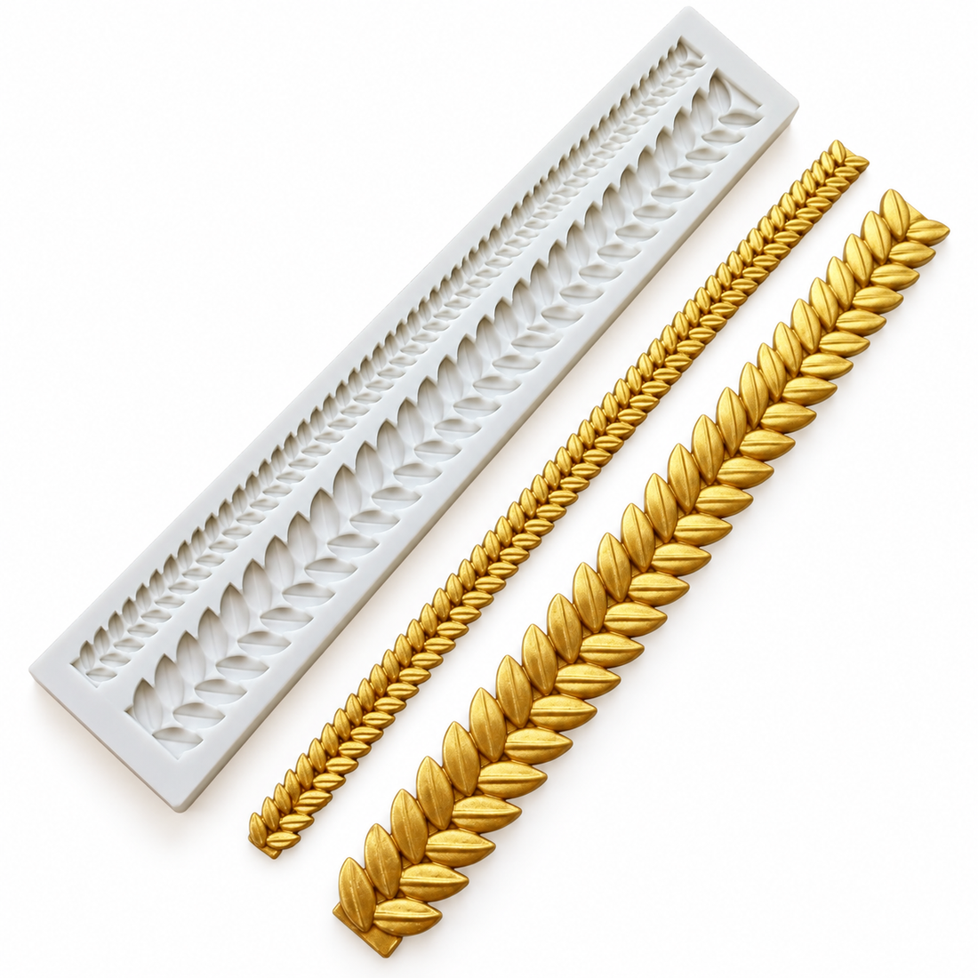 Wheat &amp; Braid Border - Silicone Mold