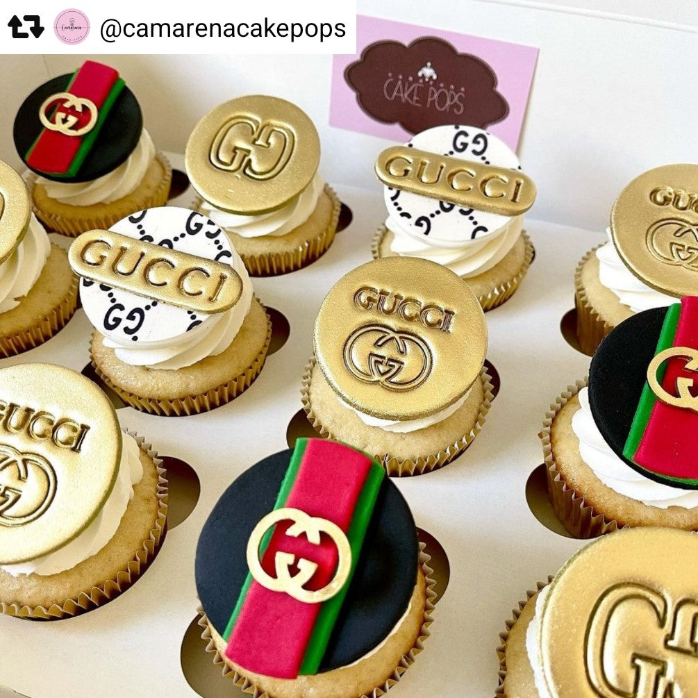 Gucci fondant embosser  Gucci cake, Logo cookies, Cake decorating