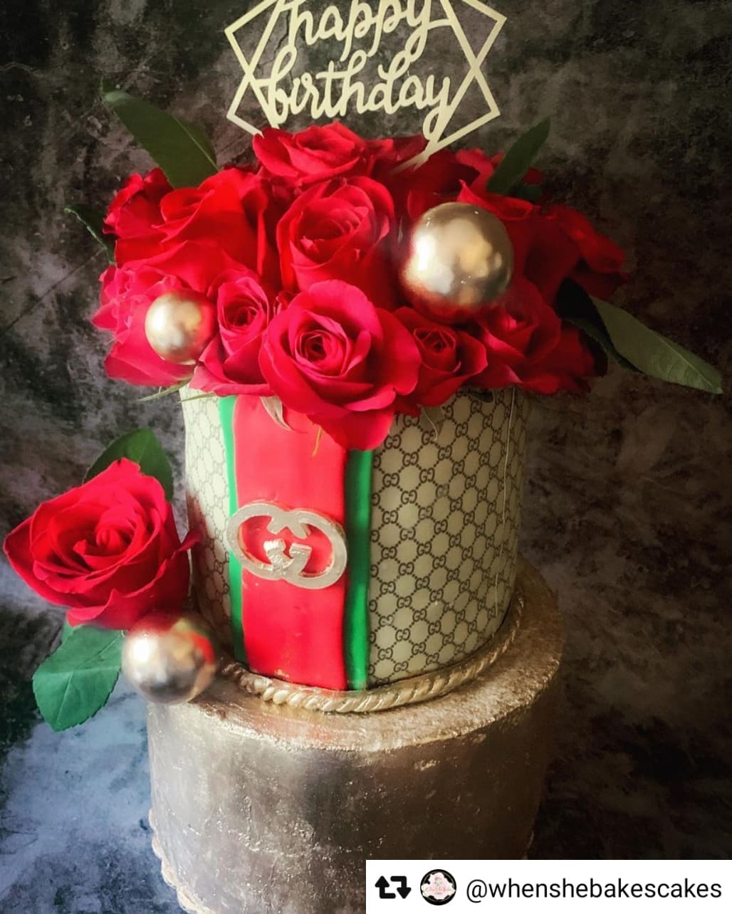 A luxurious two-tier Gucci-themed cake, a sweet fashion statement, headed  out for a Birthday Celebrations !! #guccicake #themecake… | Instagram