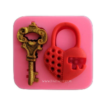 Heart Lock &amp; Key Silicone Mold