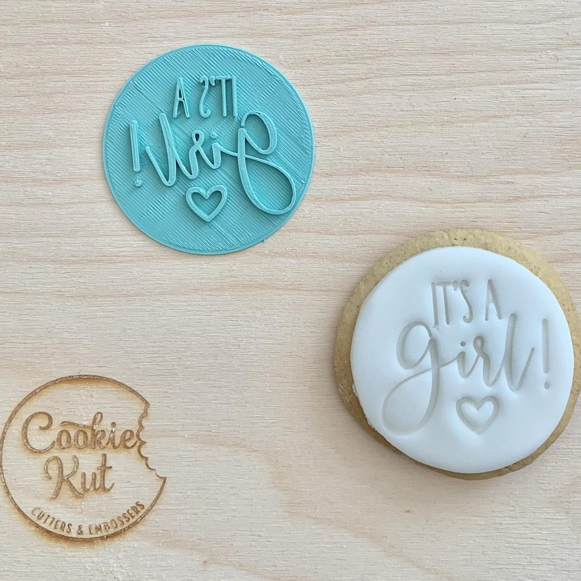 It's A Girl Cookie Embosser Stamp