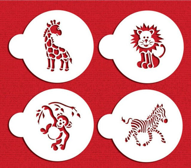 Jungle Animals Stencil 4 Pc Set Itacakes Com