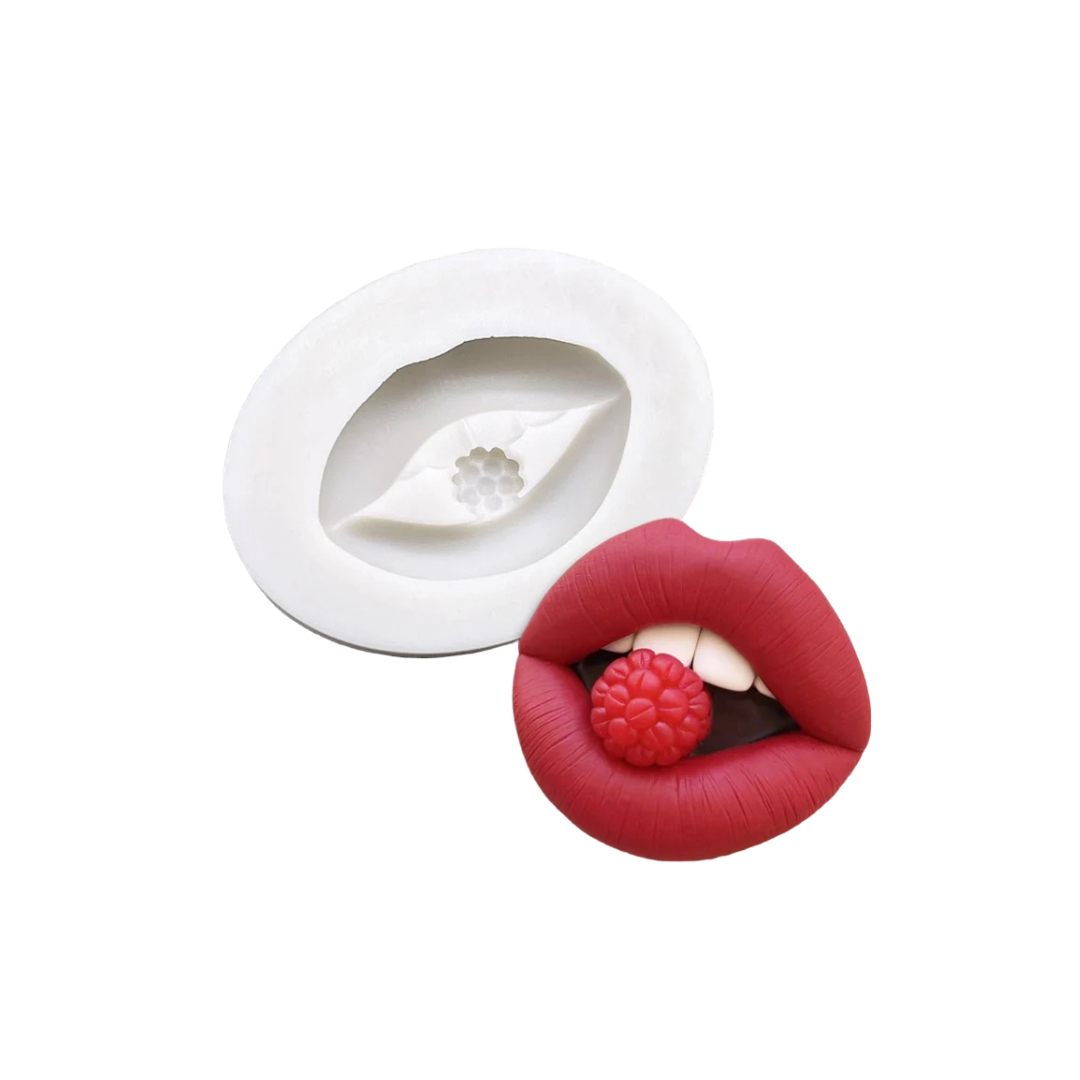 Lips With Raspberry Silicone Mold