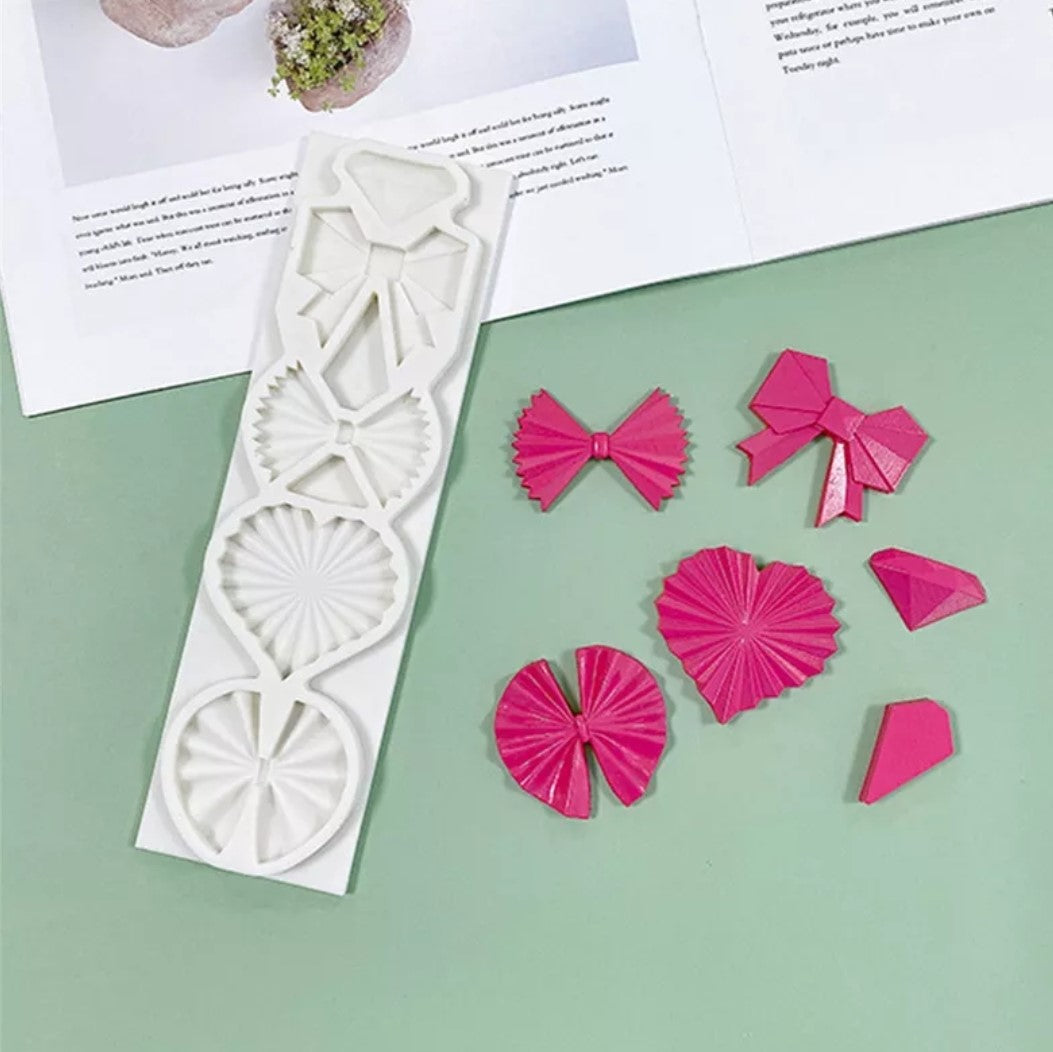 Origami Gem Bow - Silicone Mold (2)