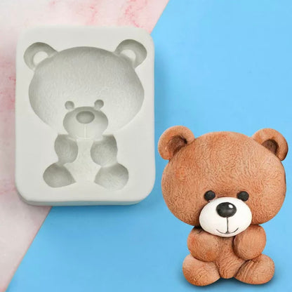 Big Head Teddy Bear Silicone Mold – - Main Image